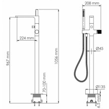 Смеситель напольный для ванны WasserKRAFT Mosel 4621