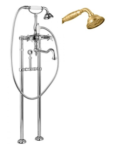 Напольный смеситель для ванны с повор.изливом кронштейном слива-перелива CEZARES LORD-VDPS2-02-M