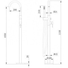 Смеситель напольный для ванны Abber Wasser Kreis AF8115