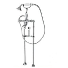 Напольный смеситель для ванны с ручным душем и кронштейном для слива-перелива CEZARES LORD-VDPS-01-Bi