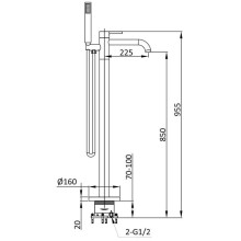 Смеситель напольный для ванны Vincea Desire VTF-1DGM