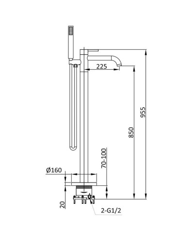 Смеситель напольный для ванны Vincea Desire VTF-1DGM