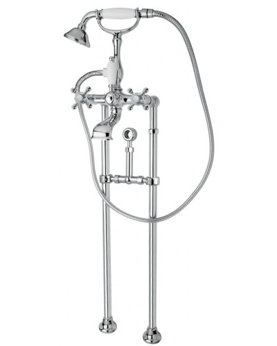 Напольный смеситель для ванны с ручным душем и кронштейном для слива-перелива CEZARES GOLF-VDPS-01-Bi