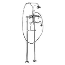 Напольный смеситель для ванны с кронштейном для слива-перелива CEZARES NOSTALGIA-VDPS2-01-Bi