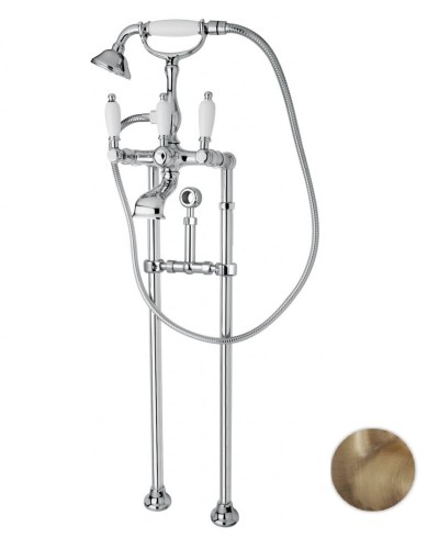 Напольный смеситель для ванны с кронштейном для слива-перелива CEZARES FIRST-VDPS-02-Bi