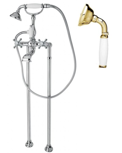 Напольный смеситель для ванны с ручным душем, шлангом 150 см CEZARES GOLF-VDP-03/24-Bi