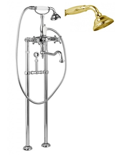 Напольный смеситель для ванны с повор.изливом кронштейном слива-перелива CEZARES GOLF-VDPS2-03/24-M