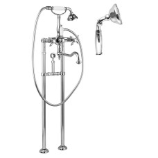 Напольный смеситель для ванны с кронштейном для слива-перелива CEZARES NOSTALGIA-VDPS2-01-M