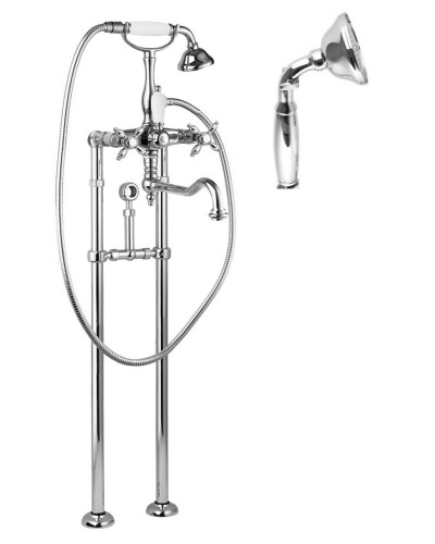 Напольный смеситель для ванны с кронштейном для слива-перелива CEZARES NOSTALGIA-VDPS2-01-M