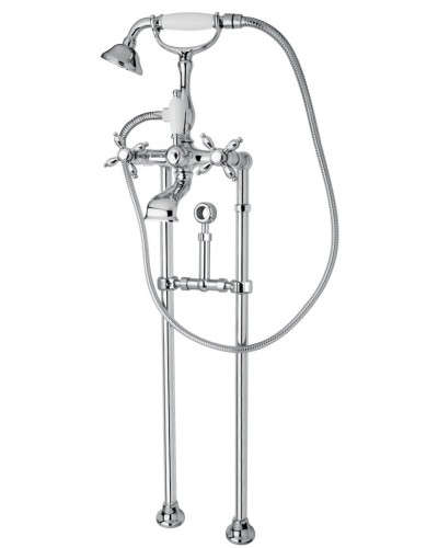 Напольный смеситель для ванны с кронштейном для слива-перелива CEZARES NOSTALGIA-VDPS-01-Bi