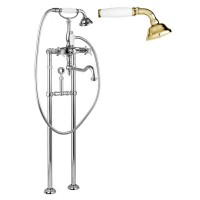 Напольный смеситель для ванны с повор.изливом кронштейном для слива-перелива CEZARES LORD-VDPS2-03/24-Bi