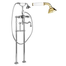 Напольный смеситель для ванны с повор.изливом кронштейном для слива-перелива CEZARES LORD-VDPS2-03/24-Bi