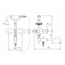 Напольный смеситель для ванны с поворотным изливом и ручным душем CEZARES MARGOT-VDP2-02-M цвет бронза