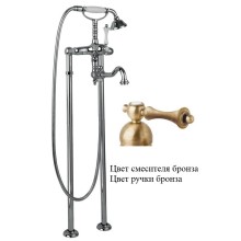 Напольный смеситель для ванны с поворотным изливом и ручным душем CEZARES MARGOT-VDP2-02-M цвет бронза