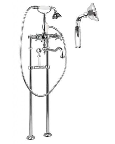 Напольный смеситель для ванны с повор.изливом кронштейном для слива-перелива CEZARES GOLF-VDPS2-01-M