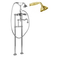 Напольный смеситель для ванны с повор.изливом кронштейном слива-перелива CEZARES LORD-VDPS2-03/24-M