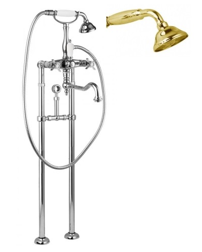 Напольный смеситель для ванны с повор.изливом кронштейном слива-перелива CEZARES LORD-VDPS2-03/24-M