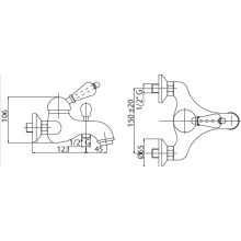 Напольный смеситель для ванны с ручным душем CEZARES ELITE-VDPM-03/24-Nc
