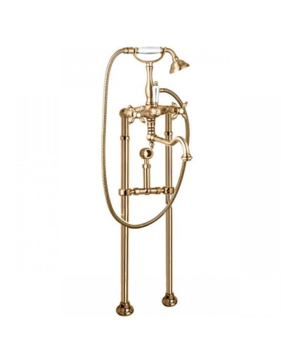 Напольный смеситель для ванны с кронштейном для слива-перелива CEZARES NOSTALGIA-VDPS2-02-Bi