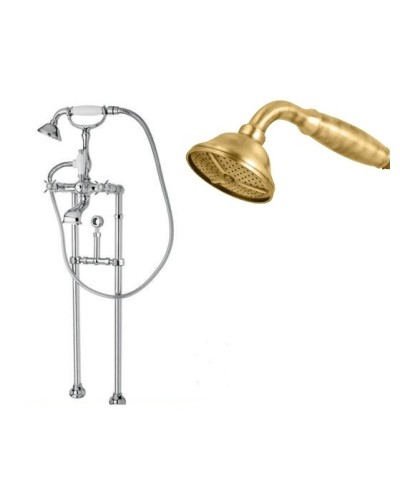 Напольный смеситель для ванны с кронштейном для слива-перелива CEZARES LORD-VDPS-02-M