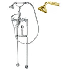 Напольный смеситель для ванны с кронштейном для слива-перелива CEZARES GOLF-VDPS-03/24-M