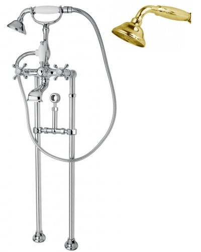 Напольный смеситель для ванны с кронштейном для слива-перелива CEZARES GOLF-VDPS-03/24-M