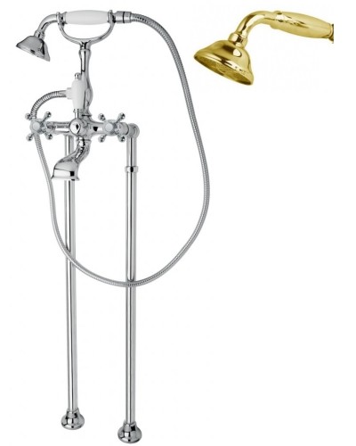 Напольный смеситель для ванны с ручным душем, шлангом 150 см CEZARES GOLF-VDP-03/24-M