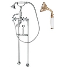 Напольный смеситель для ванны с кронштейном для слива-перелива CEZARES GOLF-VDPS-02-Bi