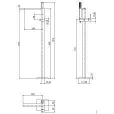 Напольный смеситель для ванны с ручным душем CEZARES UNIKA-VDP-03/24