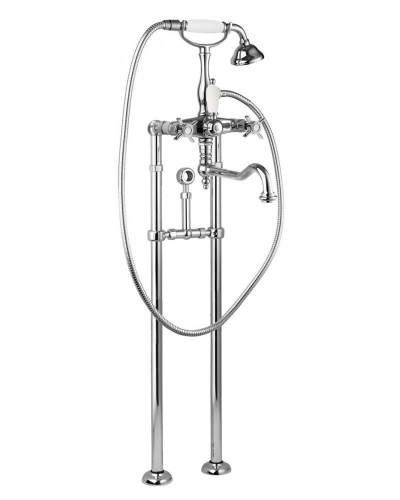 Напольный смеситель для ванны с поворотным изливом, кронштейном для слива-перелива CEZARES LORD-VDPS2-01-Bi