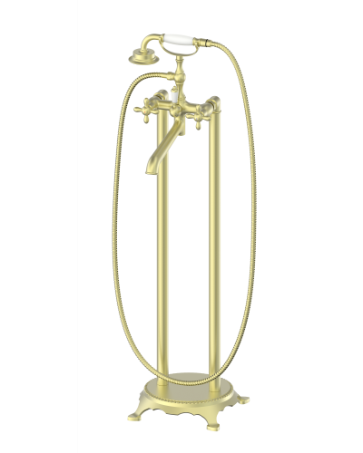 Смеситель для ванны напольного монтажа Wonzon & Woghand, Брашированное золото (WW-88649020-BG)