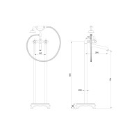 Смеситель для ванны напольного монтажа WONZON & WOGHAND, Хром (WW-88649020-CR)