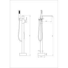 Смеситель для ванны напольного монтажа WONZON & WOGHAND, Хром (WW-88649901-CR)