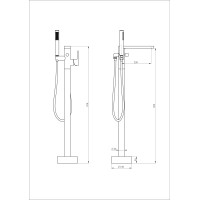 Смеситель для ванны напольного монтажа WONZON & WOGHAND, Брашированное золото (WW-88649901-BG)