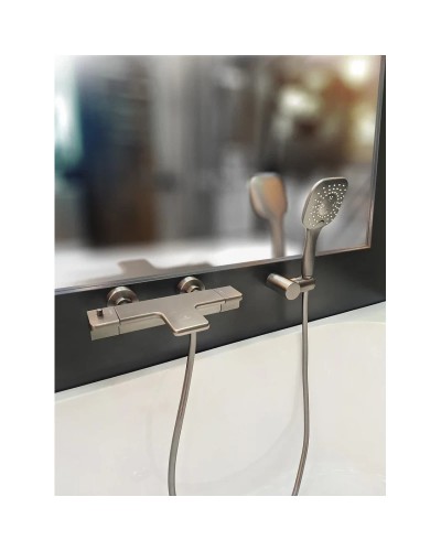 Термостат для ванны AltroBagno Lamberto AltroBagnoLamberto0224GrMt с душевым гарнитуром, оружейная сталь