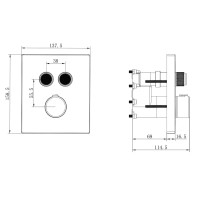 Термостат для ванны Vincea VSCV-321T-MCH встраиваемый, хром