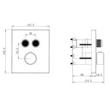 Термостат для ванны Vincea VSCV-321T-MMB встраиваемый, черный матовый