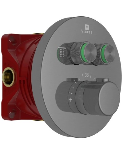 Термостат для ванны Vincea VSCV-322T-MGM встраиваемый, вороненая сталь