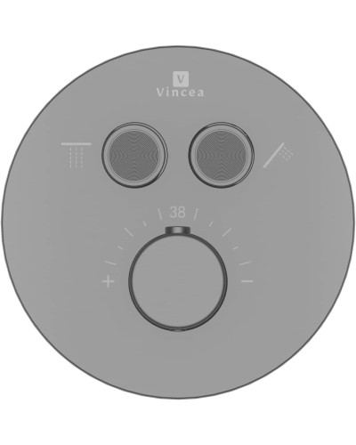 Термостат для ванны Vincea VSCV-322T-MGM встраиваемый, вороненая сталь