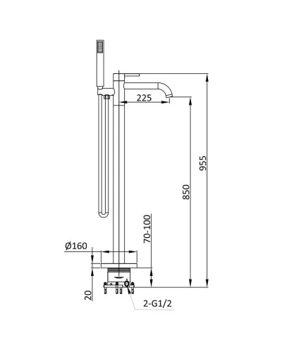 Смеситель напольный для ванны Vincea Desire VTF-1DBG золотой матовый