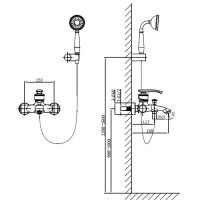Смеситель для ванны AltroBagno Beatrice AltroBagnoBeatrice0205BrNe