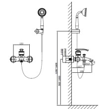 Смеситель для ванны AltroBagno Beatrice AltroBagnoBeatrice0205BrNe