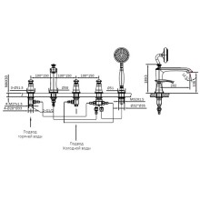 Смеситель на борт ванны AltroBagno Beatrice AltroBagnoBeatrice020103Or
