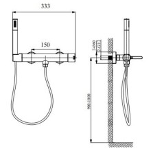 Смеситель для душа AltroBagno Unione AltroBagnoUnione030602Cr