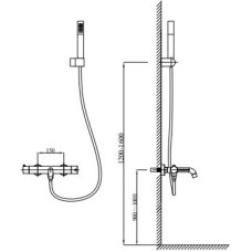 Смеситель для ванны AltroBagno Unione AltroBagnoUnione0223RaSp