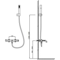 Смеситель для ванны AltroBagno Unione AltroBagnoUnione0221NeOp