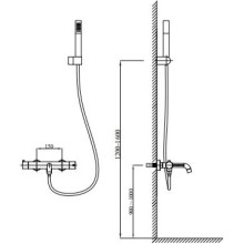 Смеситель для ванны AltroBagno Unione AltroBagnoUnione0221NeOp