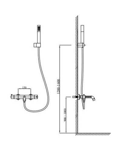 Смеситель для ванны AltroBagno Unione AltroBagnoUnione0220Cr