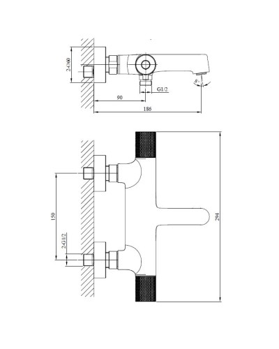 Термостат для ванны AltroBagno Intento AltroBagnoIntento0217BiOp