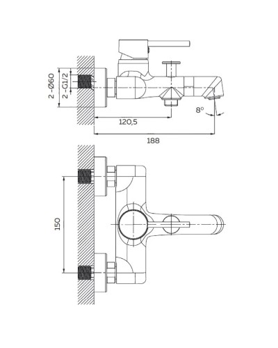 Смеситель для ванны AltroBagno Intento AltroBagnoIntento0218Cr